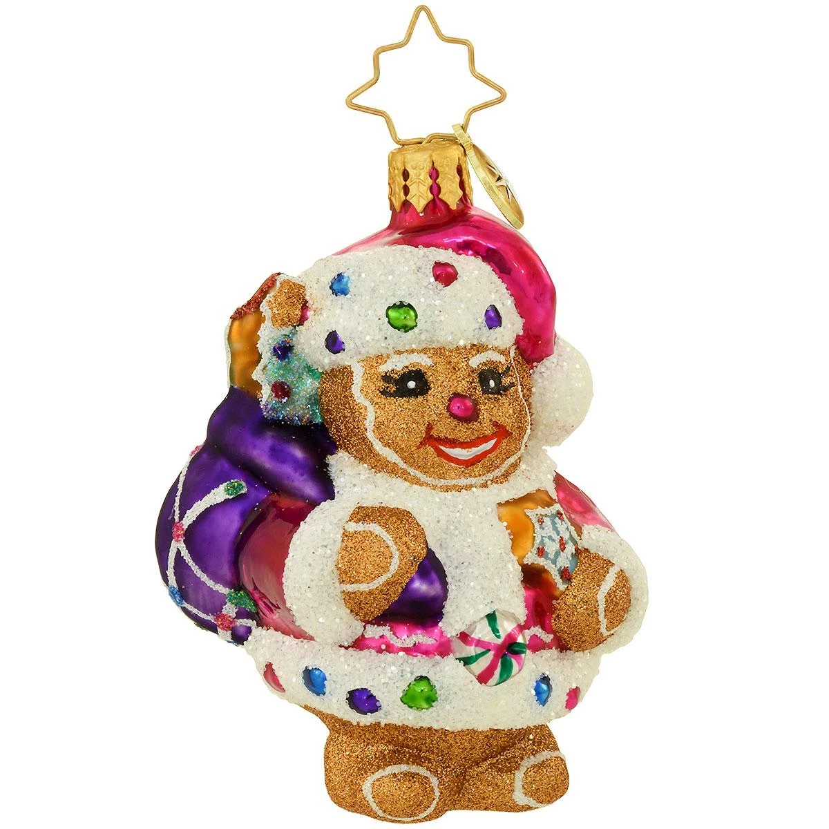 Gingersnap Santa Gem Christopher Radko Glass Ornament 3 Gingersnap Santa Gem Christopher Radko Glass Ornament