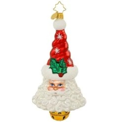 Sleigh Bell Santa Radko Glass Ornament