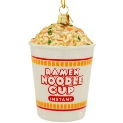 Ramen Noodle Cup 4 Inch Glass Ornament