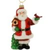 Santa Holding Cardinal 4.5 Inch Glass Ornament -Holiday Decoration Store 1261777 web 1.default