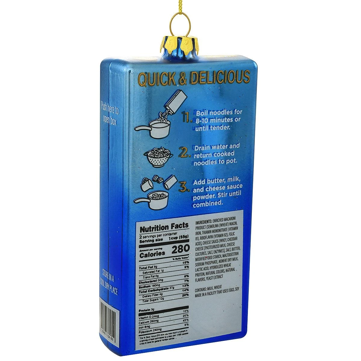 Macaroni And Cheese Box Glass Ornament 4 Macaroni And Cheese Box Glass Ornament - Image 2