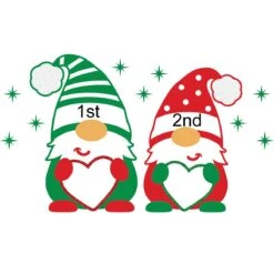 Personalized Gnome Couple 4 Inch Glass Ornament -Holiday Decoration Store 1261788 web 3