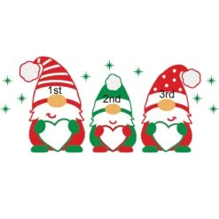 Personalized Gnome Family Of 3 4-Inch Glass Ornament 7 Personalized Gnome Family Of 3 4-Inch Glass Ornament -Holiday Decoration Store 1261789 web 3