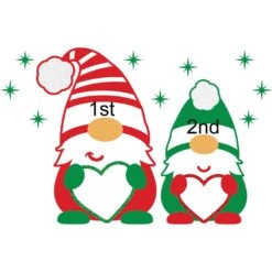 Personalized Gnome Parent And 1 Child 4" Glass Ornament -Holiday Decoration Store 1261793 web 3
