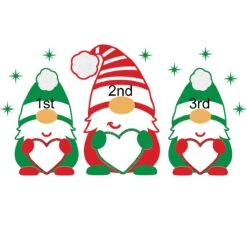 Personalized Gnome Parent And 2 Children 4 Inch Glass Ornament -Holiday Decoration Store 1261794 web 3