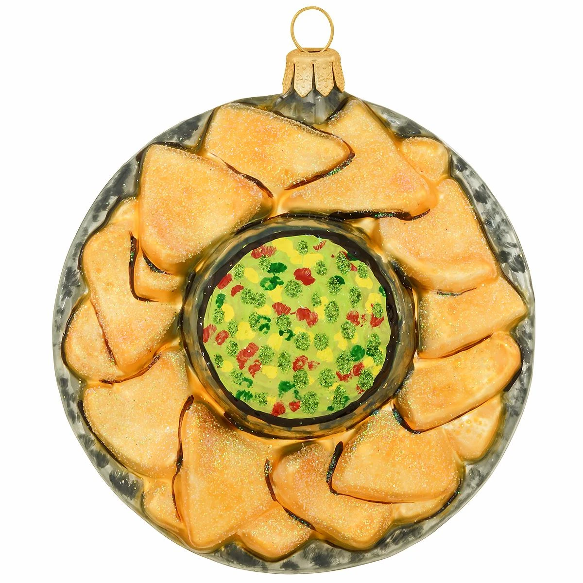Nacho Platter With Guacamole Glass Ornament 3 Nacho Platter With Guacamole Glass Ornament