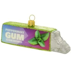 Pack Of Peppermint Chewing Gum Glass Ornament