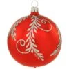 Shiny Red With Silver Glitter Leaves Glass Ornament -Holiday Decoration Store 1261852 web 1.default