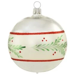 Silver With Satin Ring Glass Ornament