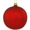 Red Glimmer With Gold Cap Glass Ornament