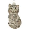 Clio Cat Grey Glass Ornament -Holiday Decoration Store 1261878 web 1.default