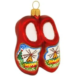 Dutch Wooden Shoes Glass Ornament