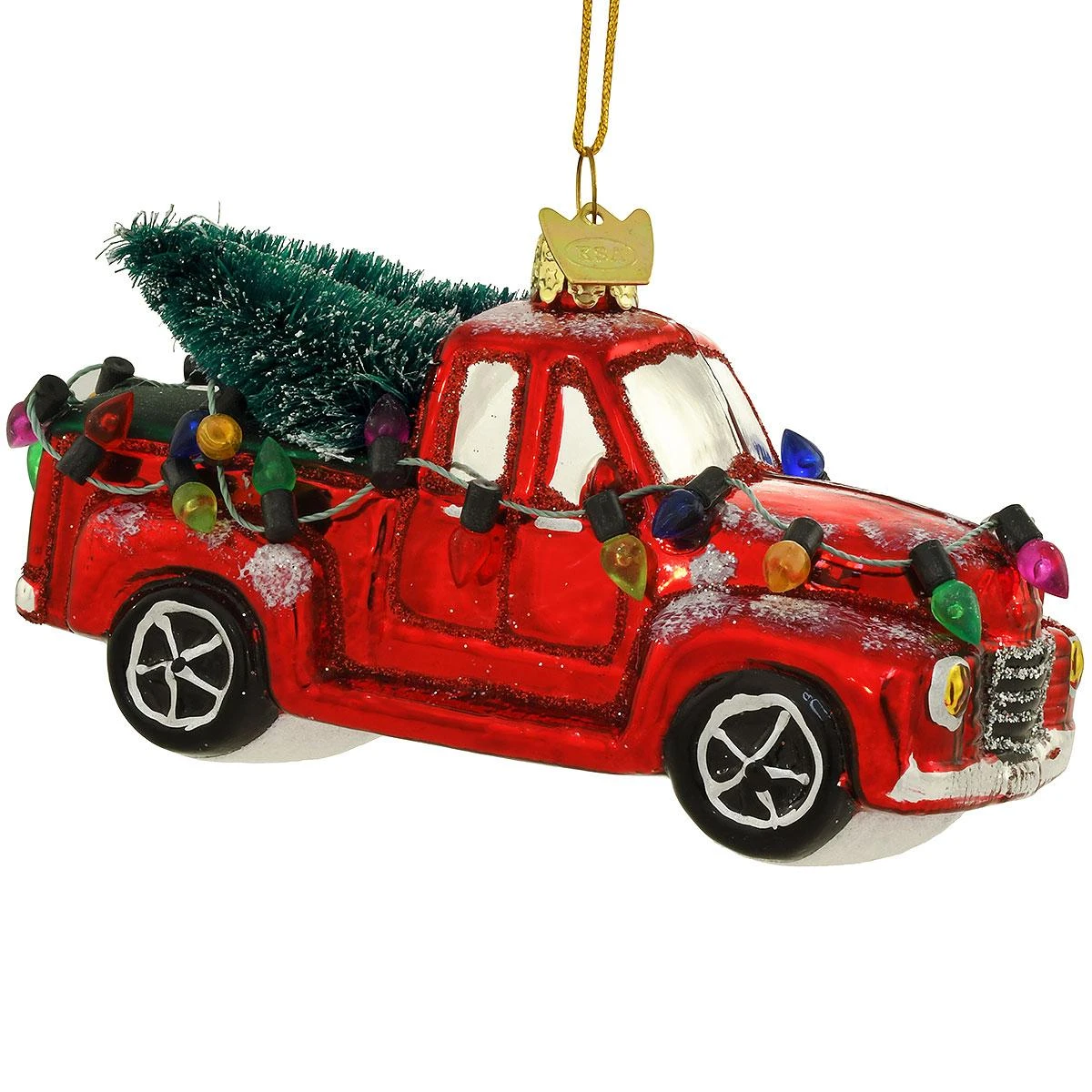 Truck With Trees Glass Ornament 3 Truck With Trees Glass Ornament
