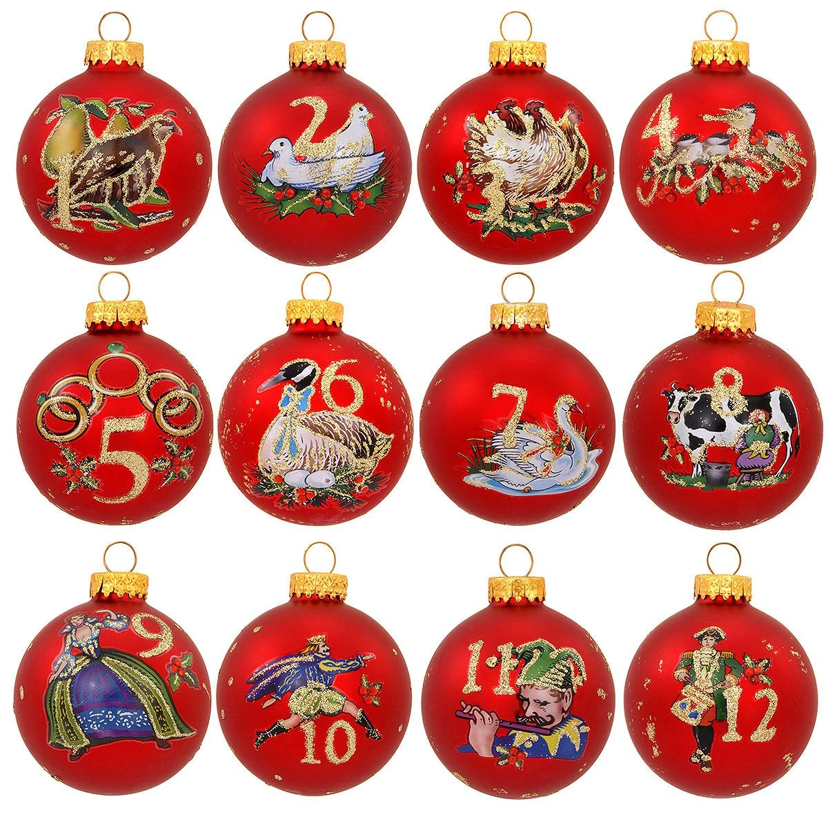 Twelve Days Of Christmas 12 Piece Ornament Set 3 Twelve Days Of Christmas 12 Piece Ornament Set
