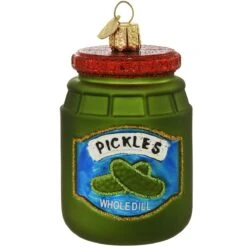Jar Of Pickles Glass Ornament