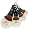 Snowman Measuring Spoons Glass Ornament