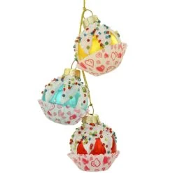 Cake Balls Cluster Of 3 Glass Ornament