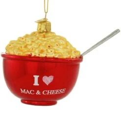 I Love Mac & Cheese Bowl Glass Ornament
