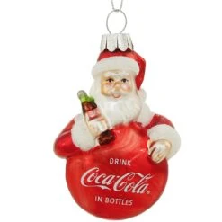 Coca Cola Santa Glass Ornament