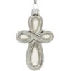 Silver Infinity Cross Glass Ornament