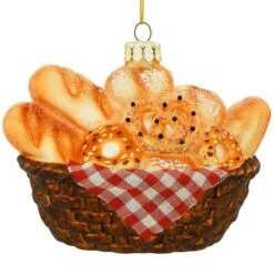 Bread Basket Glass Ornament