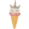 Unicorn Ice Cream Cone 5.5 Inch Glass Ornament
