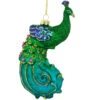 Peacock 6 Inch Glass Ornament -Holiday Decoration Store 1270586 web 1.default
