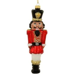 Nutcracker With Red Coat Glass Ornament