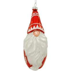 Gnome With Red Hat 5.5 Glass Ornament