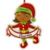 Personalized African American Girl Elf With Banner Ornament -Holiday Decoration Store 1270695 web 1.default