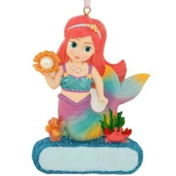 Personalized Mermaid With Pearl Resin Ornament 5 Personalized Mermaid With Pearl Resin Ornament -Holiday Decoration Store 1270699 web 2