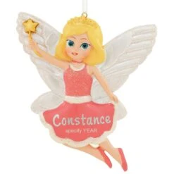 Personalized Fairy In Pink Dress Ornament