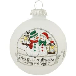 Merry And Bright 3 Inch Glass Ornament