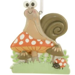 Personalized Snail With Mushroom Resin Ornament -Holiday Decoration Store 1270922 web 2
