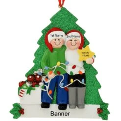 Personalized Decorating Tree Couple Ornament
