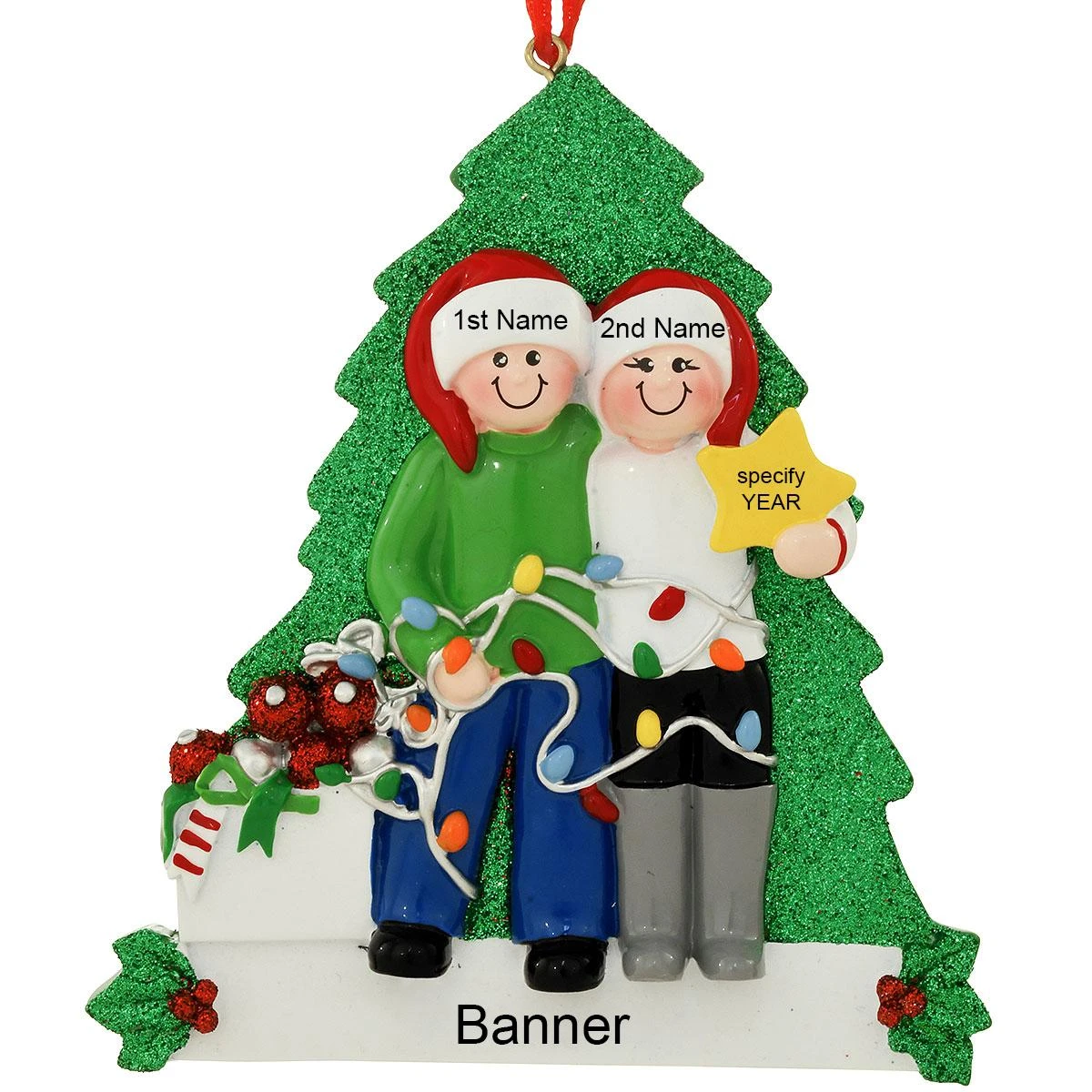 Personalized Decorating Tree Couple Ornament 3 Personalized Decorating Tree Couple Ornament