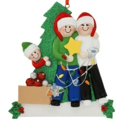 Personalized Family Of 3 Decorating Tree Ornament 7 Personalized Family Of 3 Decorating Tree Ornament -Holiday Decoration Store 1271014 web 3