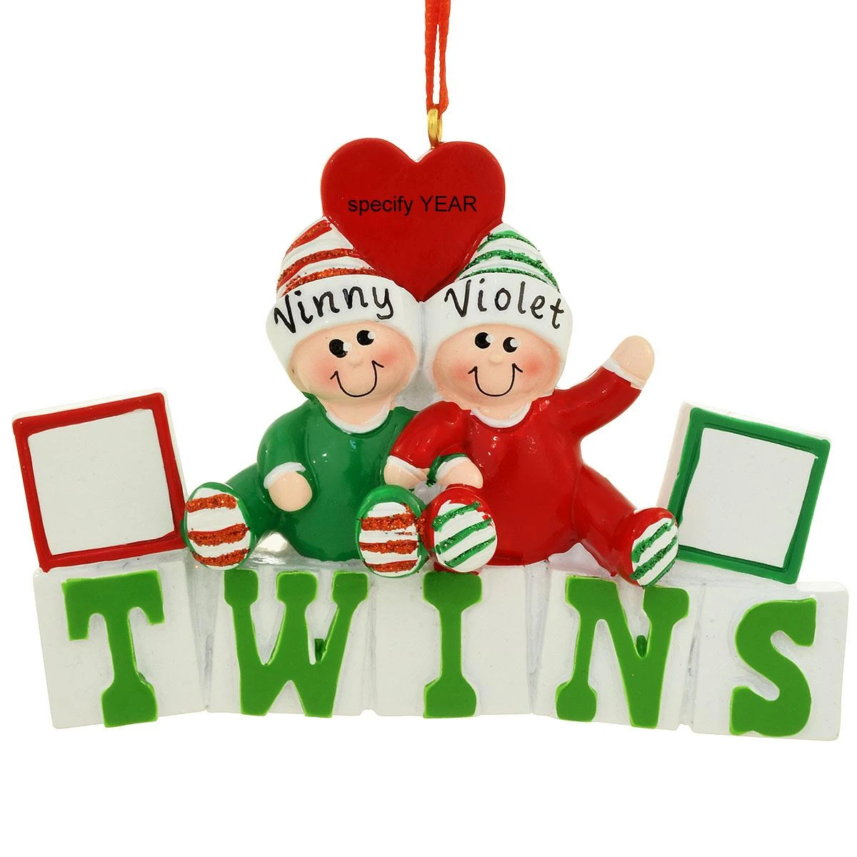 Personalized Twins First Christmas Ornament 3 Personalized Twins First Christmas Ornament