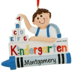Personalized Kindergarten Boy Resin Ornament