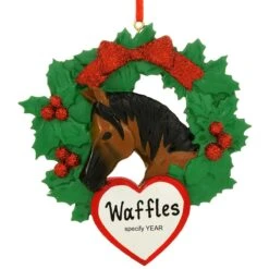 Personalized Arabian Horse With Wreath Resin Ornament