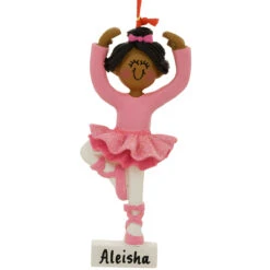 Personalized Ballerina African American Resin Ornament