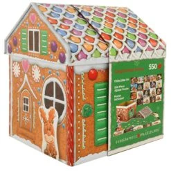 Gingerbread House Tin With 550 Piece Puzzle -Holiday Decoration Store 1271071 web 2