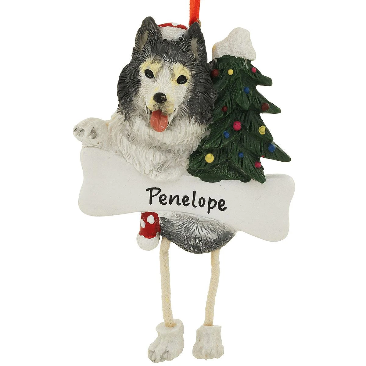 Personalized Siberian Husky With Dangling Legs Ornament 3 Personalized Siberian Husky With Dangling Legs Ornament