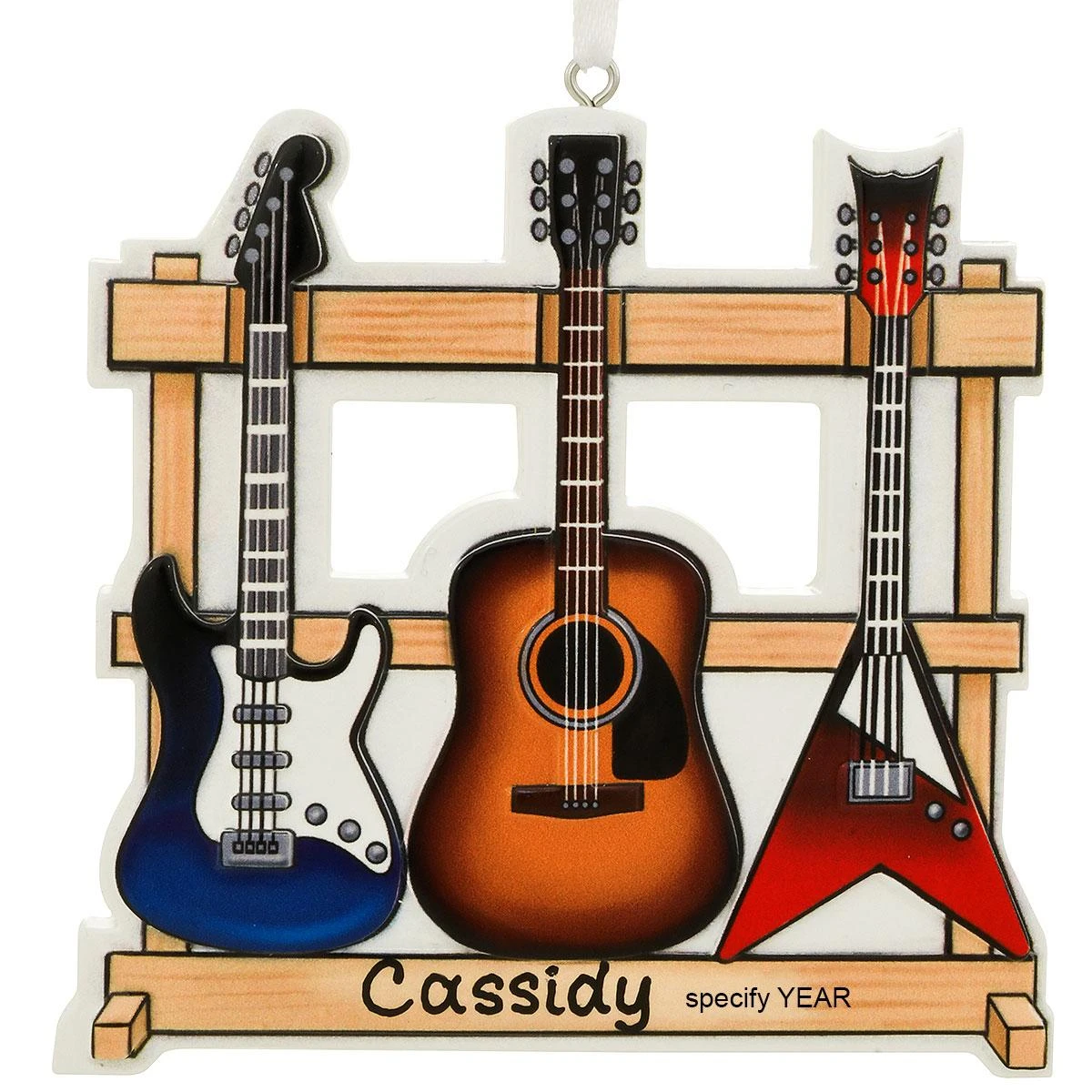 Personalized Guitar Stand Ornament 3 Personalized Guitar Stand Ornament