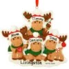 Personalized Moose Family Of 4 Resin Ornament