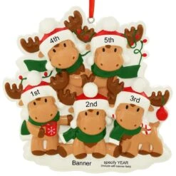 Personalized Moose Family Of 5 Resin Ornament -Holiday Decoration Store 1271947 web 2