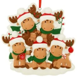 Personalized Moose Family Of 5 Resin Ornament -Holiday Decoration Store 1271947 web 3