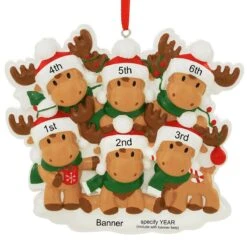 Personalized Moose Family Of 6 Resin Ornament -Holiday Decoration Store 1271948 web 2