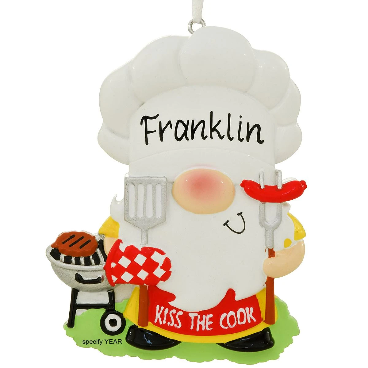 Personalized Gnome Barbeque Cook Ornament 3 Personalized Gnome Barbeque Cook Ornament