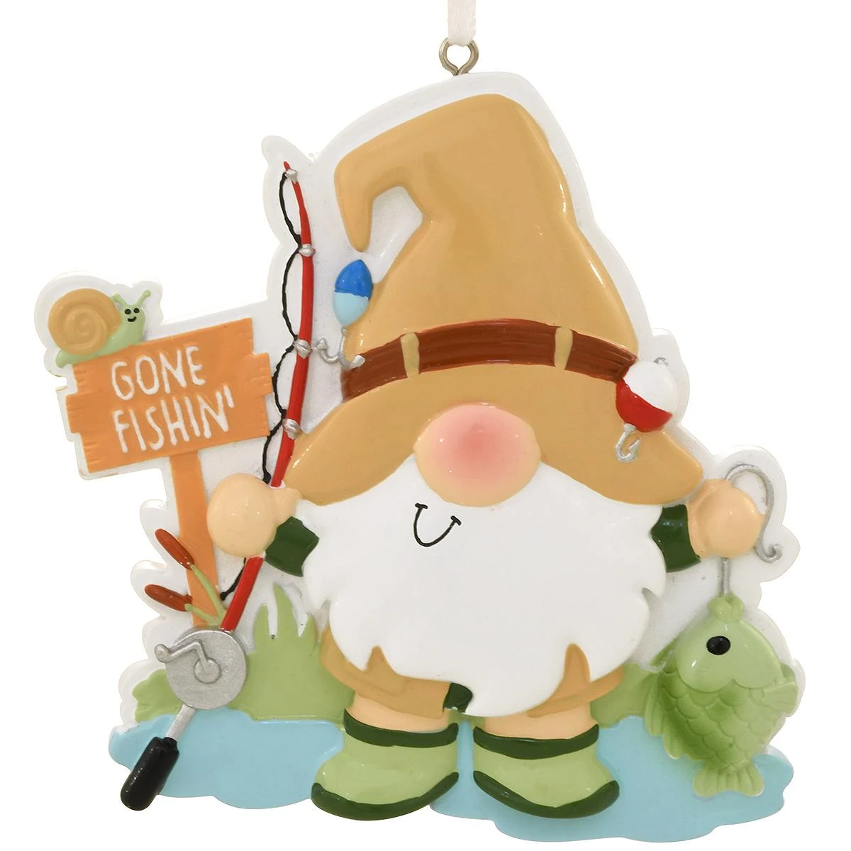 Personalized Gnome Fisherman Ornament 4 Personalized Gnome Fisherman Ornament - Image 2